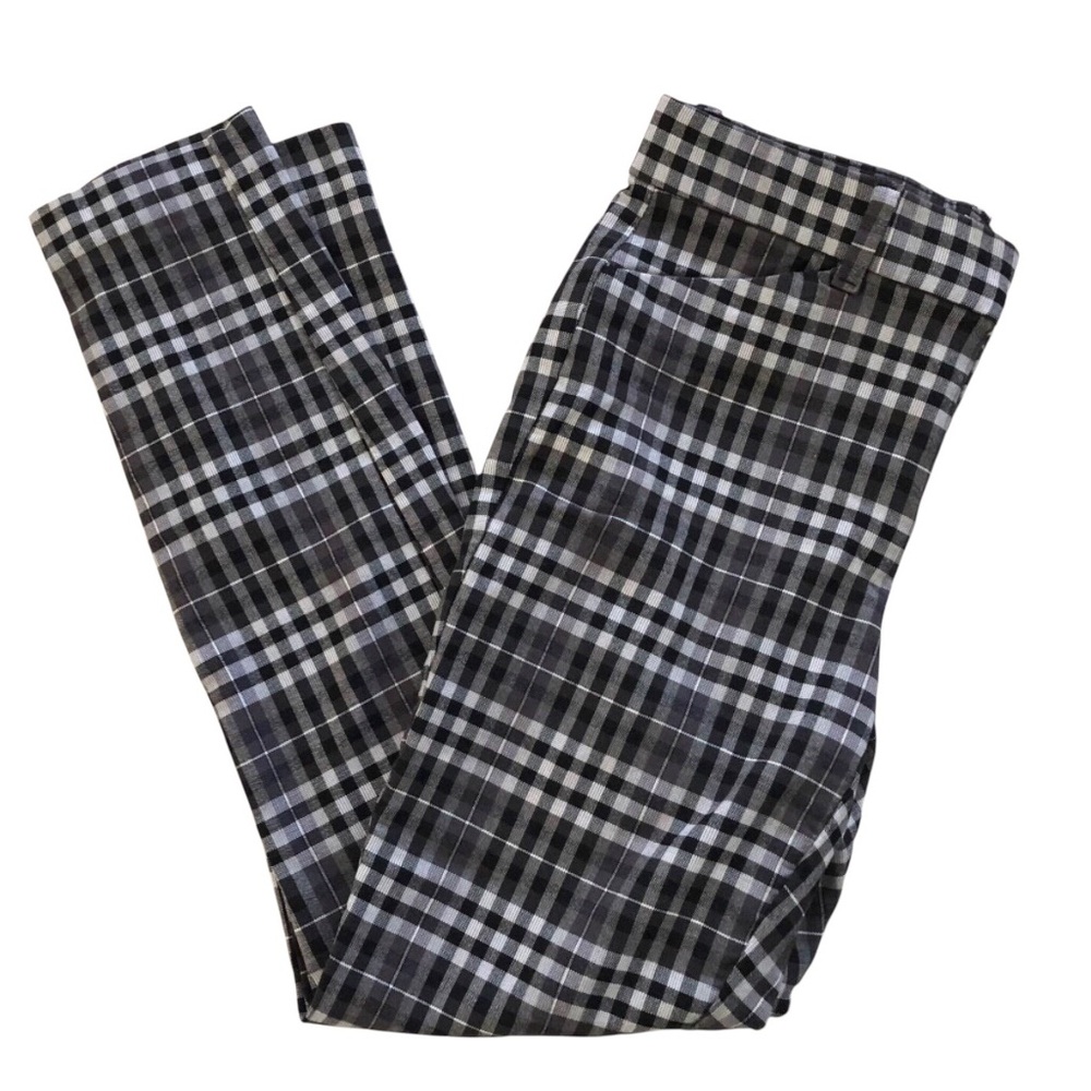 GAP Black and Gray Plaid Signature Skinny Ankle Stretch Pants